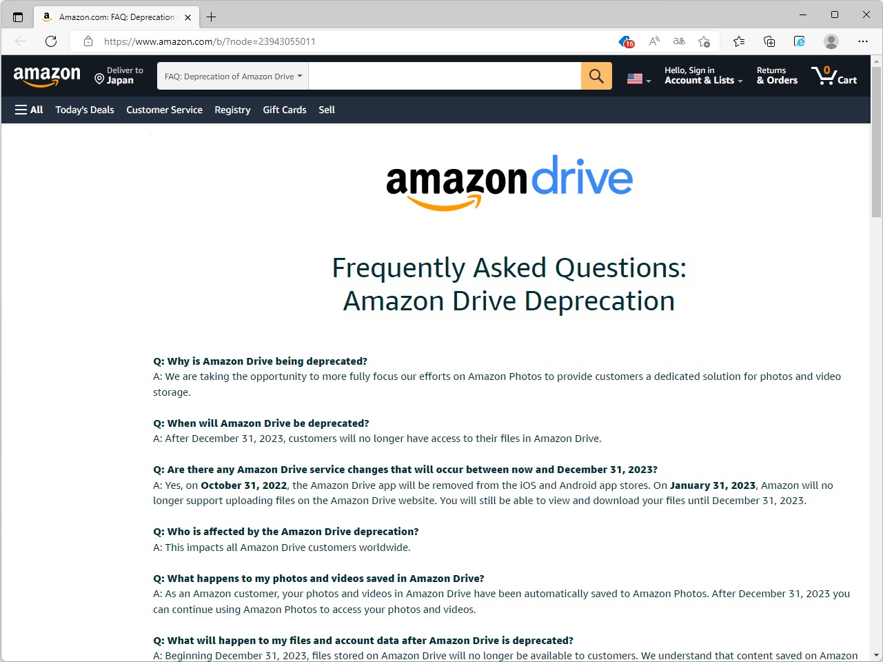 同社のヘルプページ