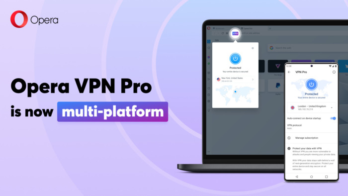 「Opera VPN Pro」がWindows/macOS PCでも利用可能に