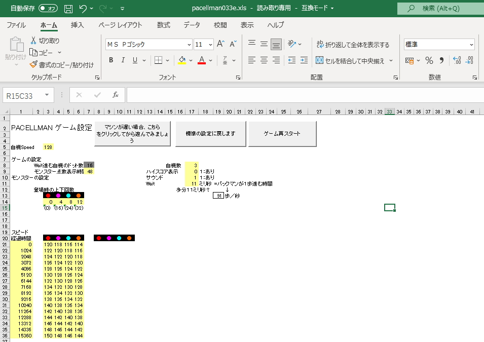 ちなみに動作が遅い場合は［Congfig］で設定を変えられますよ。モンスターやゲームの各種設定もパラメータとして変更できます