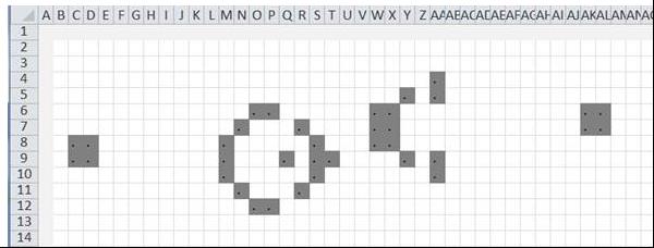 VBAを使用せず、数式と条件付き書式だけで構成されたライフゲーム「Conway’s Game of Life」