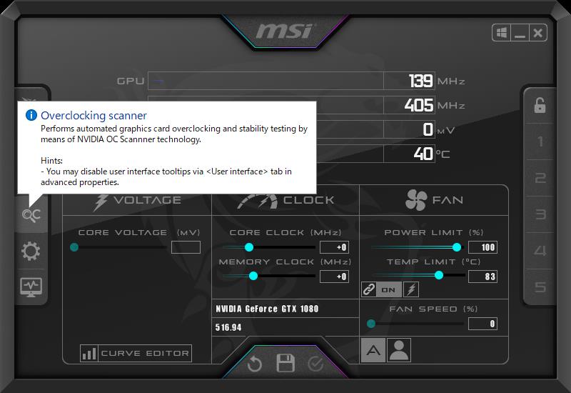 「Overclocking scanner」で適切なオーバークロックが可能
