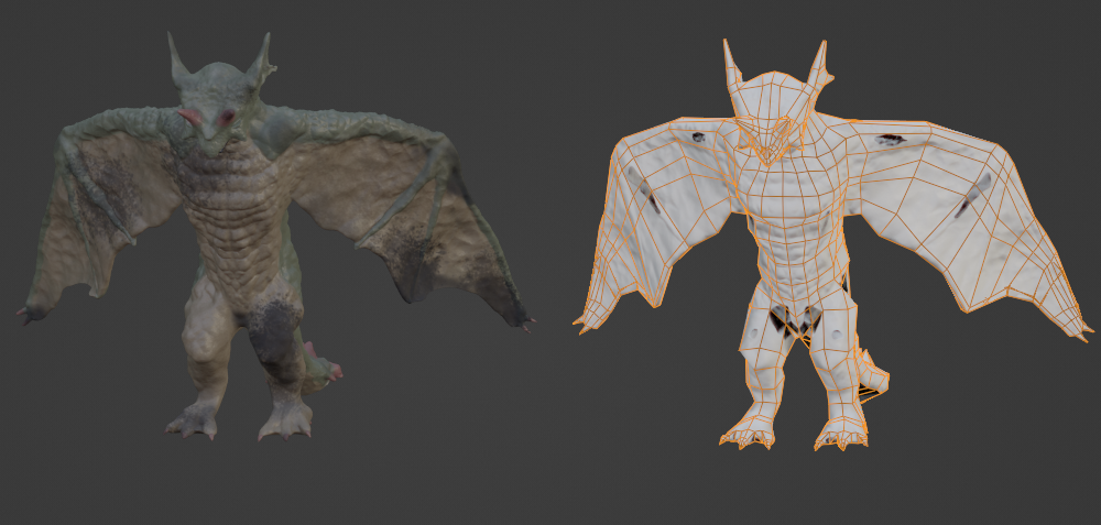 「スカルプト」で作成した「ハイポリ」モデルを手動「リメッシュ」し、「ローポリ」モデルを作成後、「ノーマルマップ」を「ベイク」……判らない単語があるなら本文へGO!