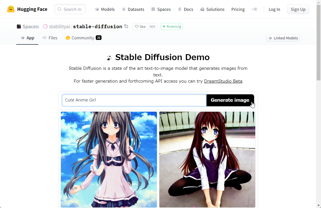 「Stable Diffusion Demo」