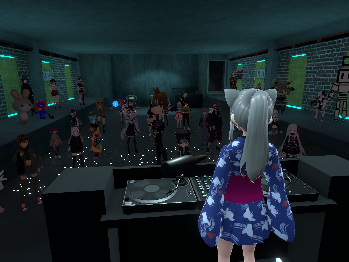 メタバース上ではDJパフォーマンスをするユーザーや、それらに参加して楽しむユーザーもいる