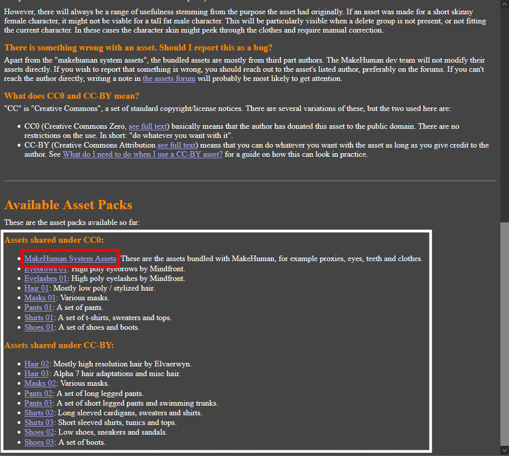 ダウンロードページ。下の方にスクロールが必要