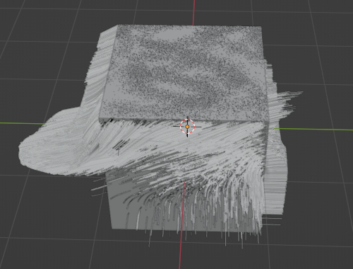 横に貫通した上側のヘアー