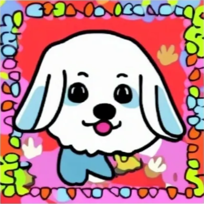 「かわいいわんこのイラスト」の指示で生成された画像