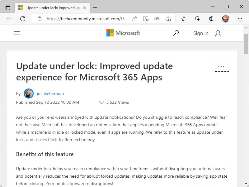 「Microsoft Tech Community」におけるアナウンス