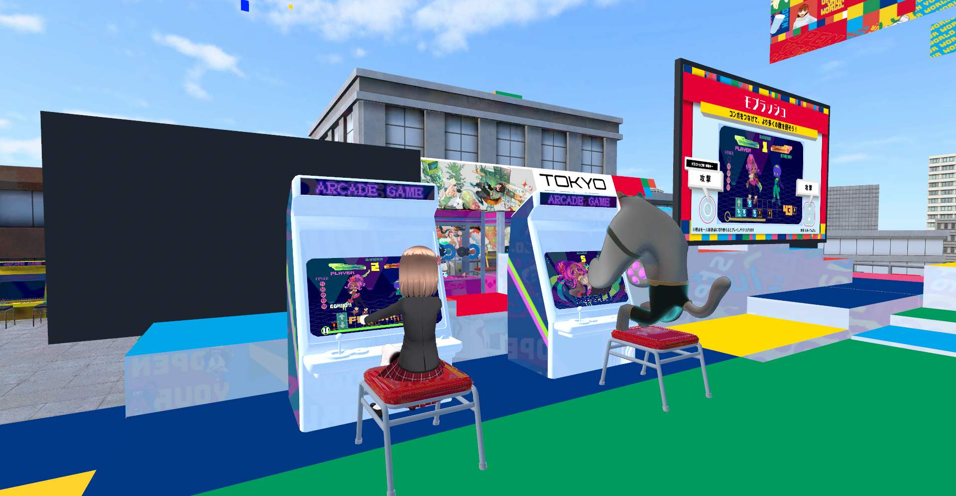 屋上なのにアーケード筐体風のゲームも置いてあった