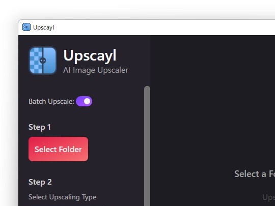 指定したフォルダーにある画像ファイルを一括でアップスケールできるように