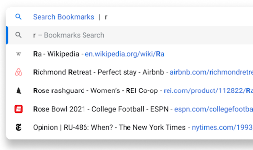 オムニバーが履歴の検索モードに