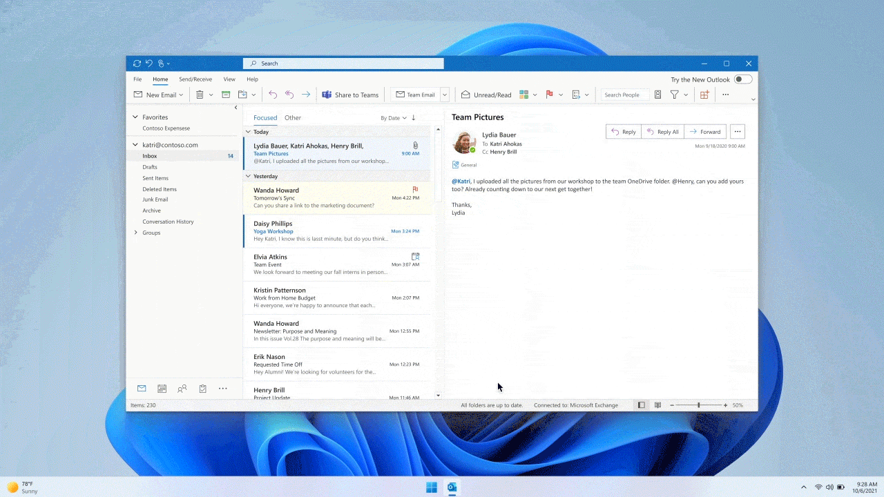 従来のWindows版「Outlook」アプリ
