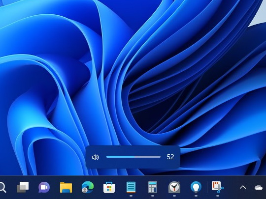 「Windows 11 2022 Update」の音量インジケーター