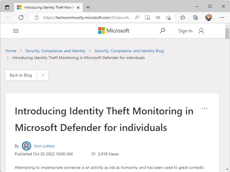 Microsoft、個人向け「Microsoft Defender」の提供を開始