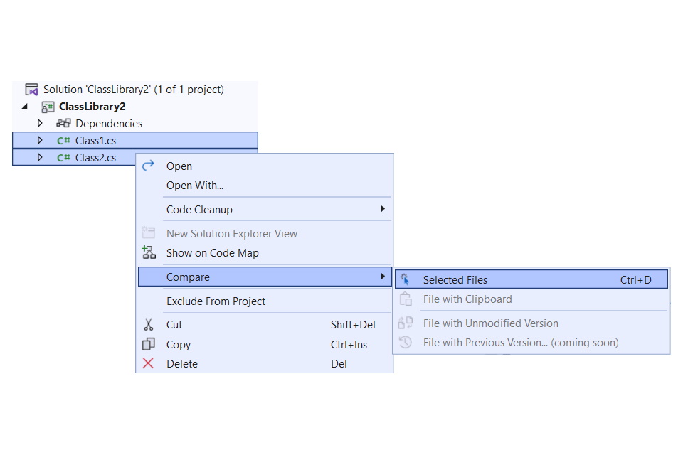「Visual Studio」向けの拡張機能「File Differ」