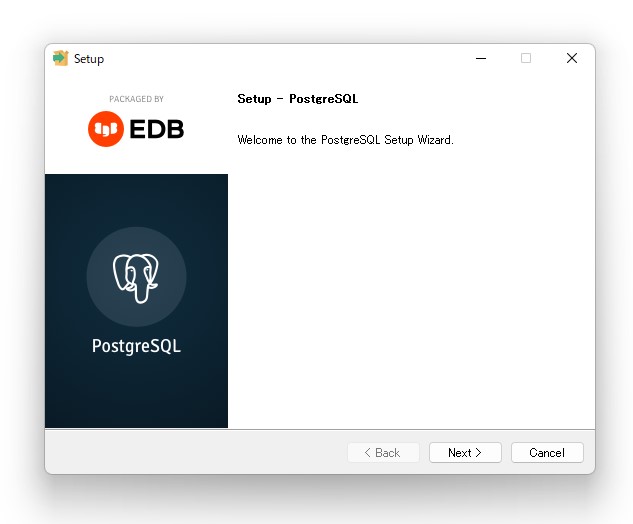 Windows版「PostgreSQL 15」のインストーラー