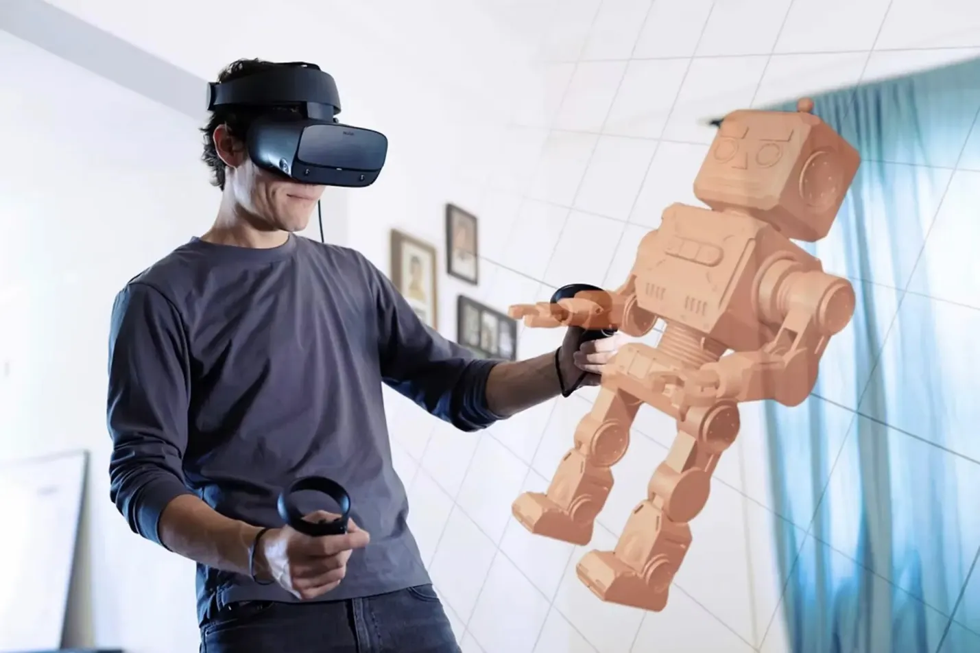 VRヘッドセットとコントローラーを使い、粘土をこねるような直感的な操作で3Dモデリング