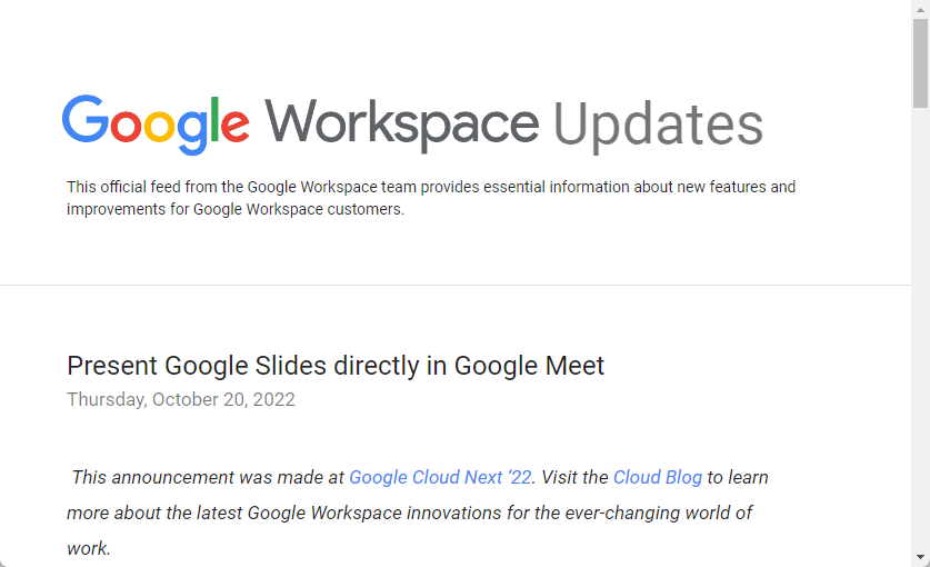「Google Meet」にミーティング画面で直接「Google スライド」を操作可能に