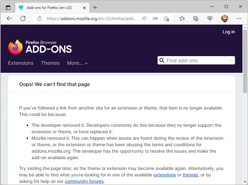 デスクトップ版「Power Automate」の「Firefox」向けの拡張機能が「addons.mozilla.org」（AMO）からダウンロードできない状態に