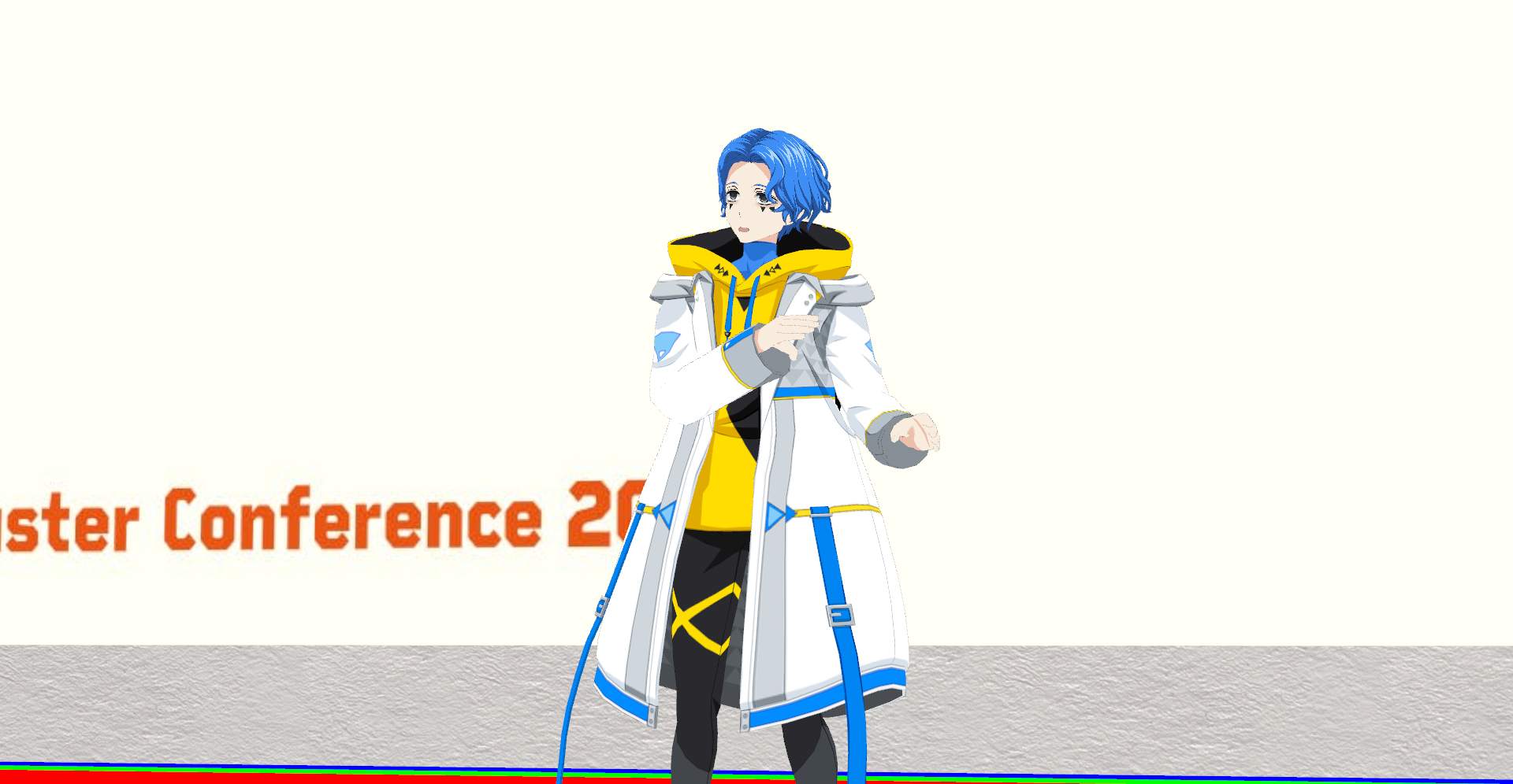 お馴染みのトリの姿から人型にトランスフォームした加藤氏の新アバター。cluster上で行われた今回のカンファレンスとインタビューの場にはこの姿で登場した