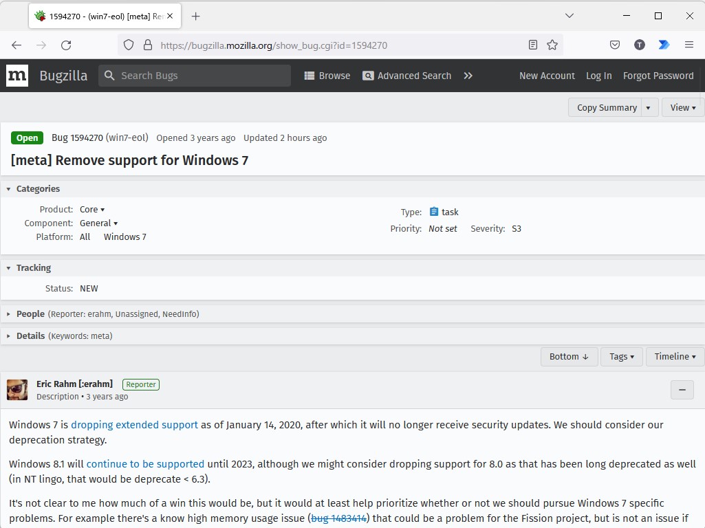 「bugzilla.mozilla.org」における議論