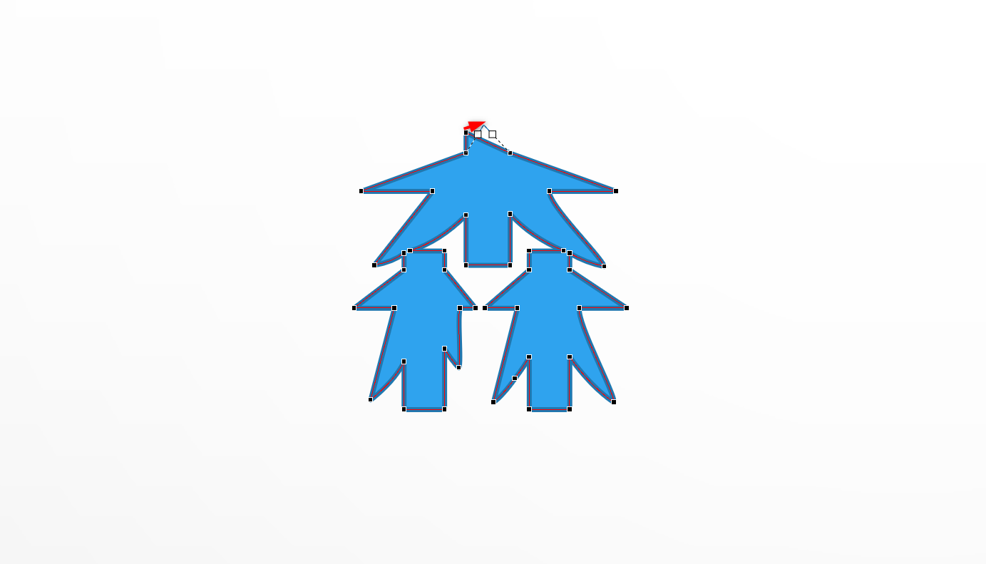 頂点をドラッグして形を整える