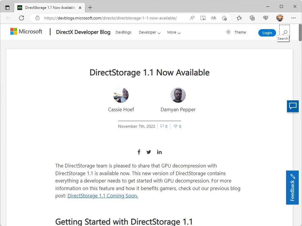 公式ブログ「DirectX Developer Blog」