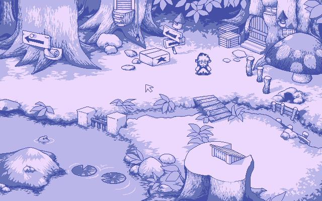 1枚のイラストのような世界で、あちこちクリックして仕掛けを探す