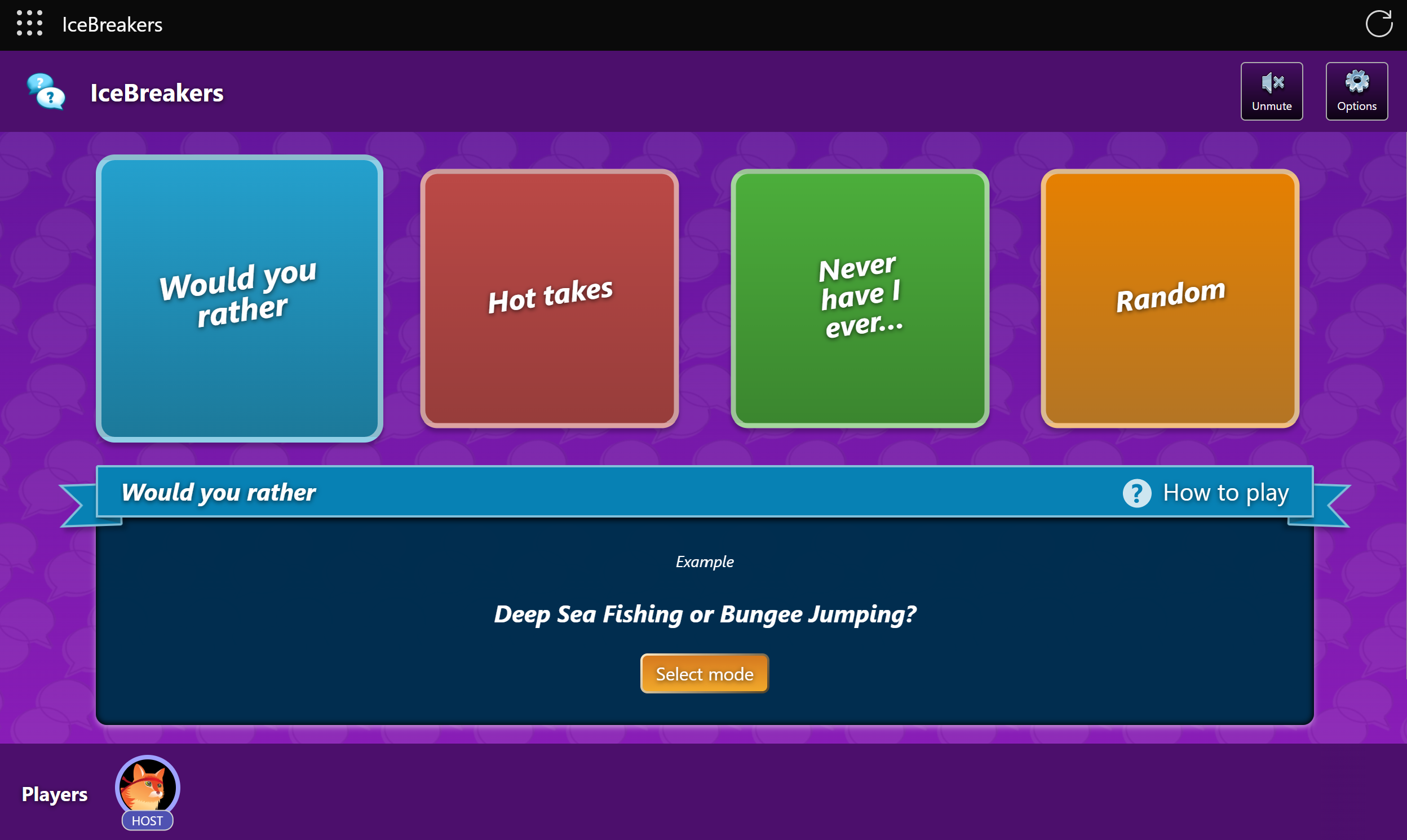 さまざまなアイスブレークゲームを楽しめる