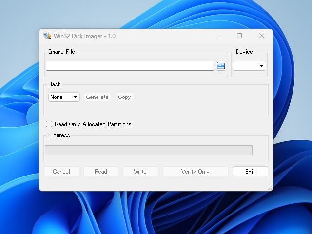 オリジナルの「Win32 Disk Imager」