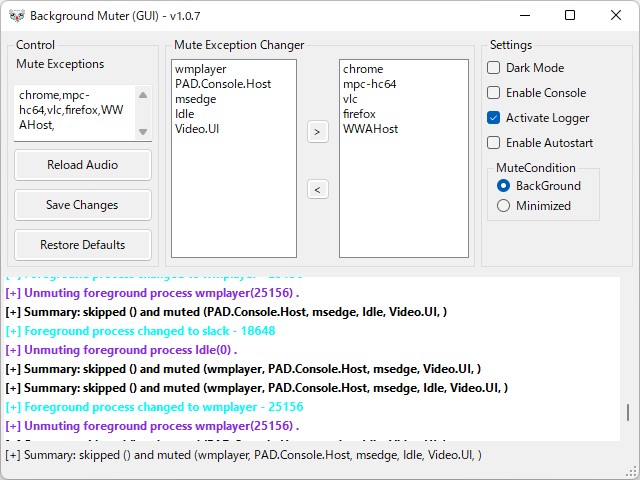 「Background Muter」v1.0.7