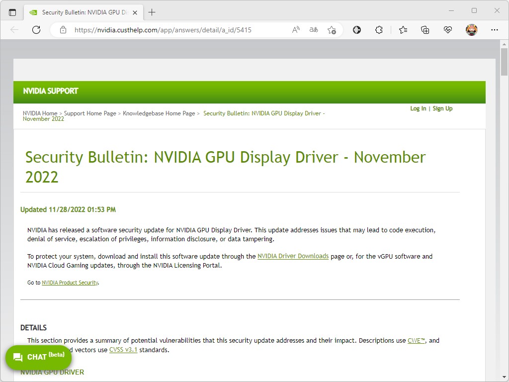同社が公開したセキュリティ情報