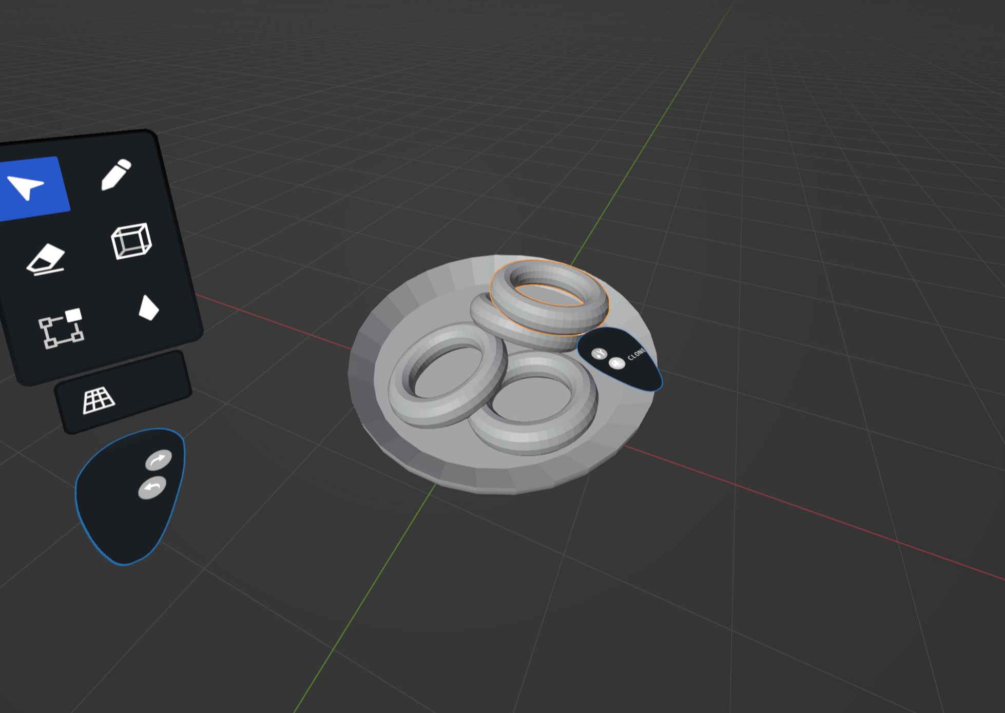 トリガーとグラブ同時押しによる複製。タイミングがシビア