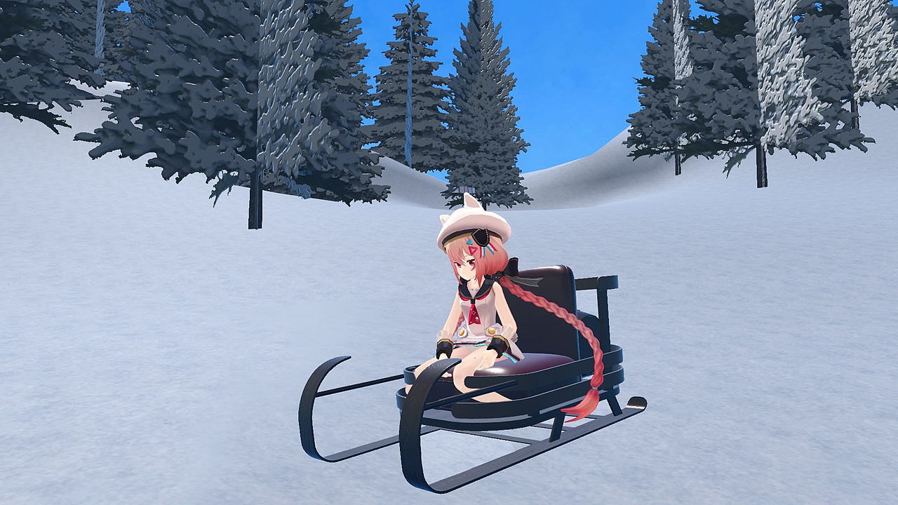 バーチャルソリ滑り体験ができるのもユニークだった