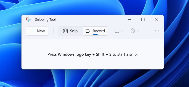 デスクトップ録画機能を組み込んだ新しい「Snipping Tool」