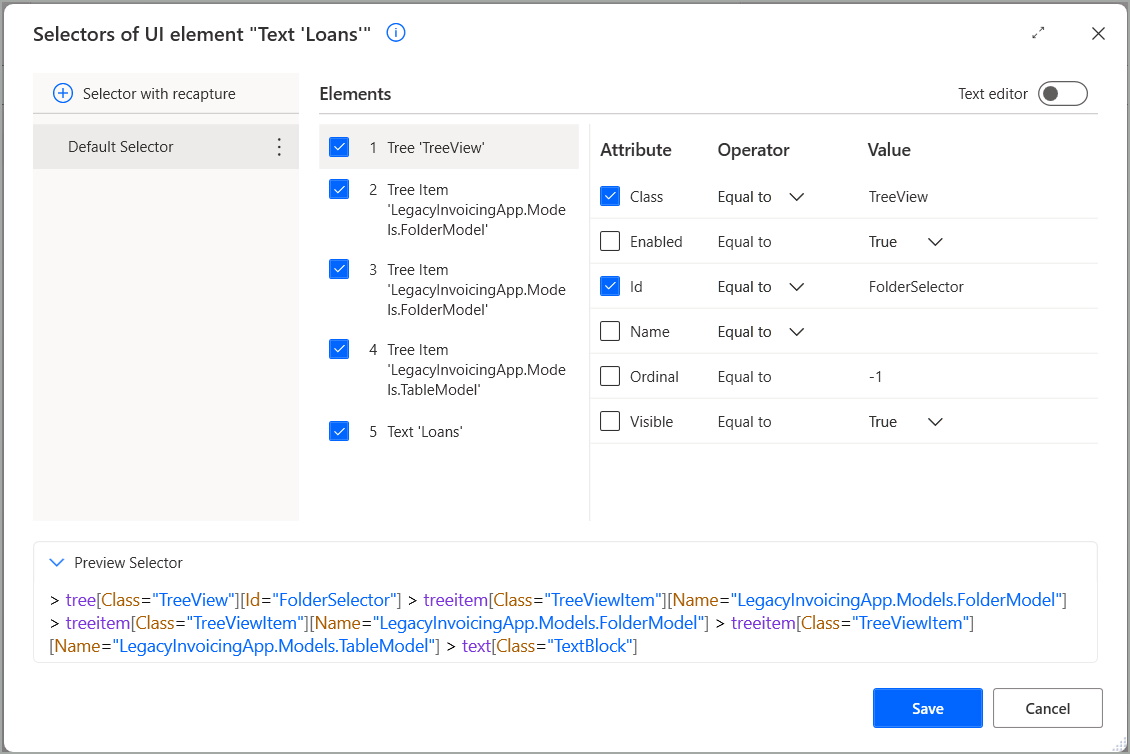 UI要素を指定するセレクター構文でシンタックスとエラーがハイライトされるように