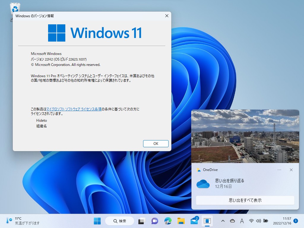 「Windows 11 Insider Preview」Build 22623.1037/22621.1037がBetaチャネルで提供開始