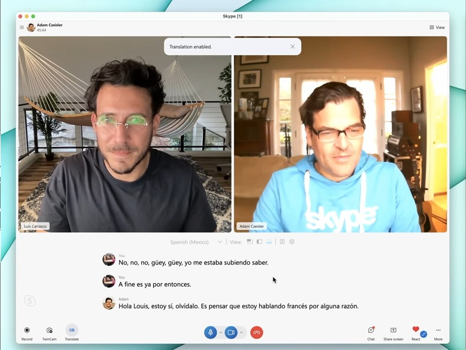 「Skype」に個人の声によるリアルタイム翻訳（Real-Time Translations）機能