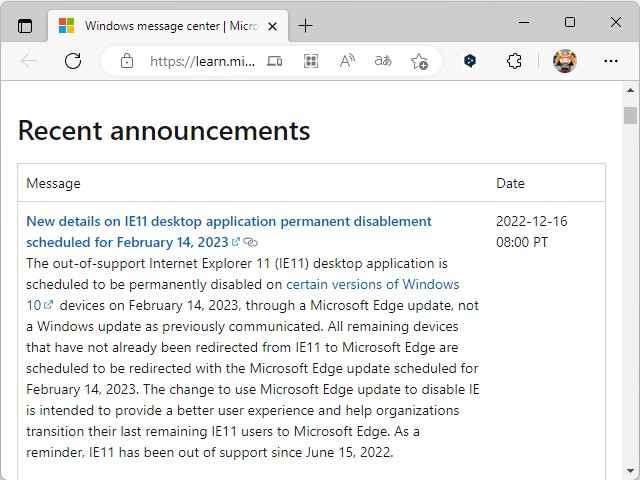同社のアナウンス