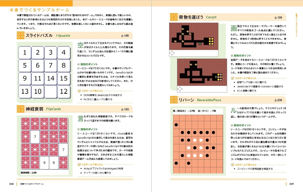 合計13本のサンプルゲームを通して、その制作ノウハウを実践的に習得