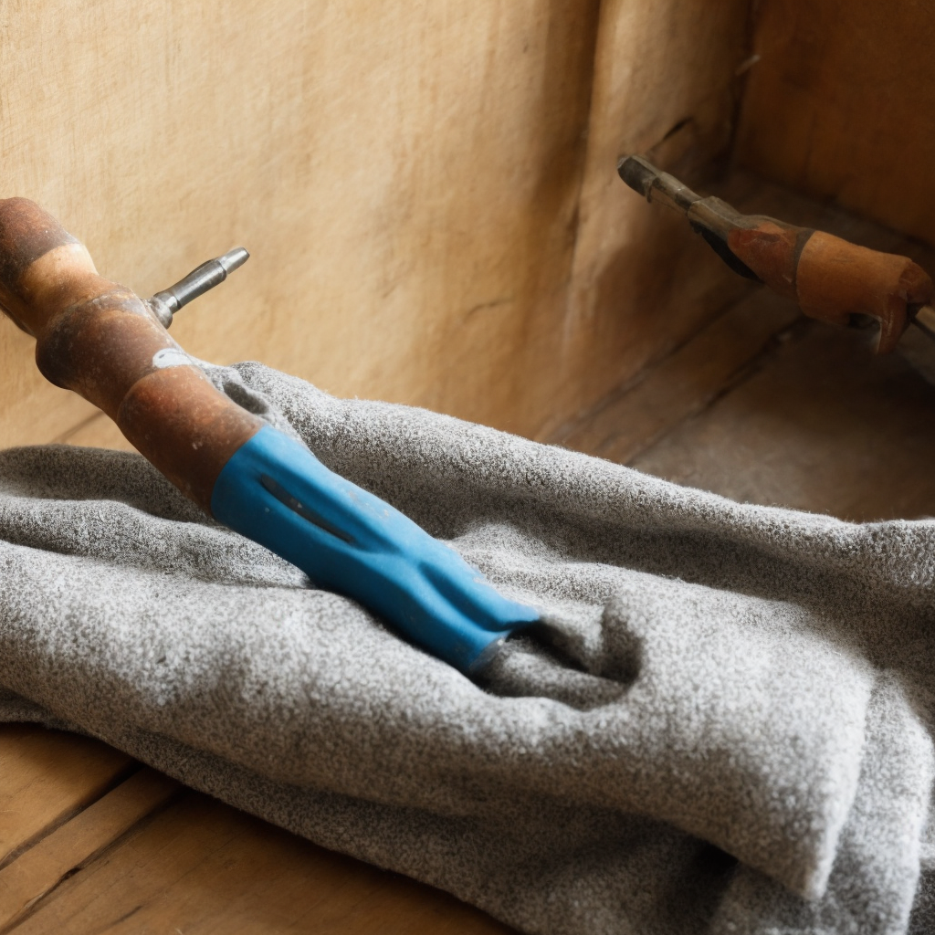 道具っぽい何かと丸まった毛布はある。手前にちらっと見えている木の板が椅子なのかもしれない