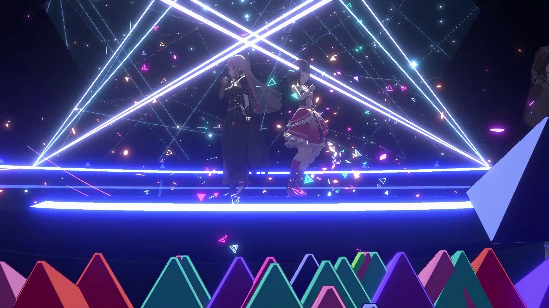 クラッカーを鳴らしたり、ジャンプなどでパフォーマンスに応える多くの三角錐たちもライブを盛り上げます