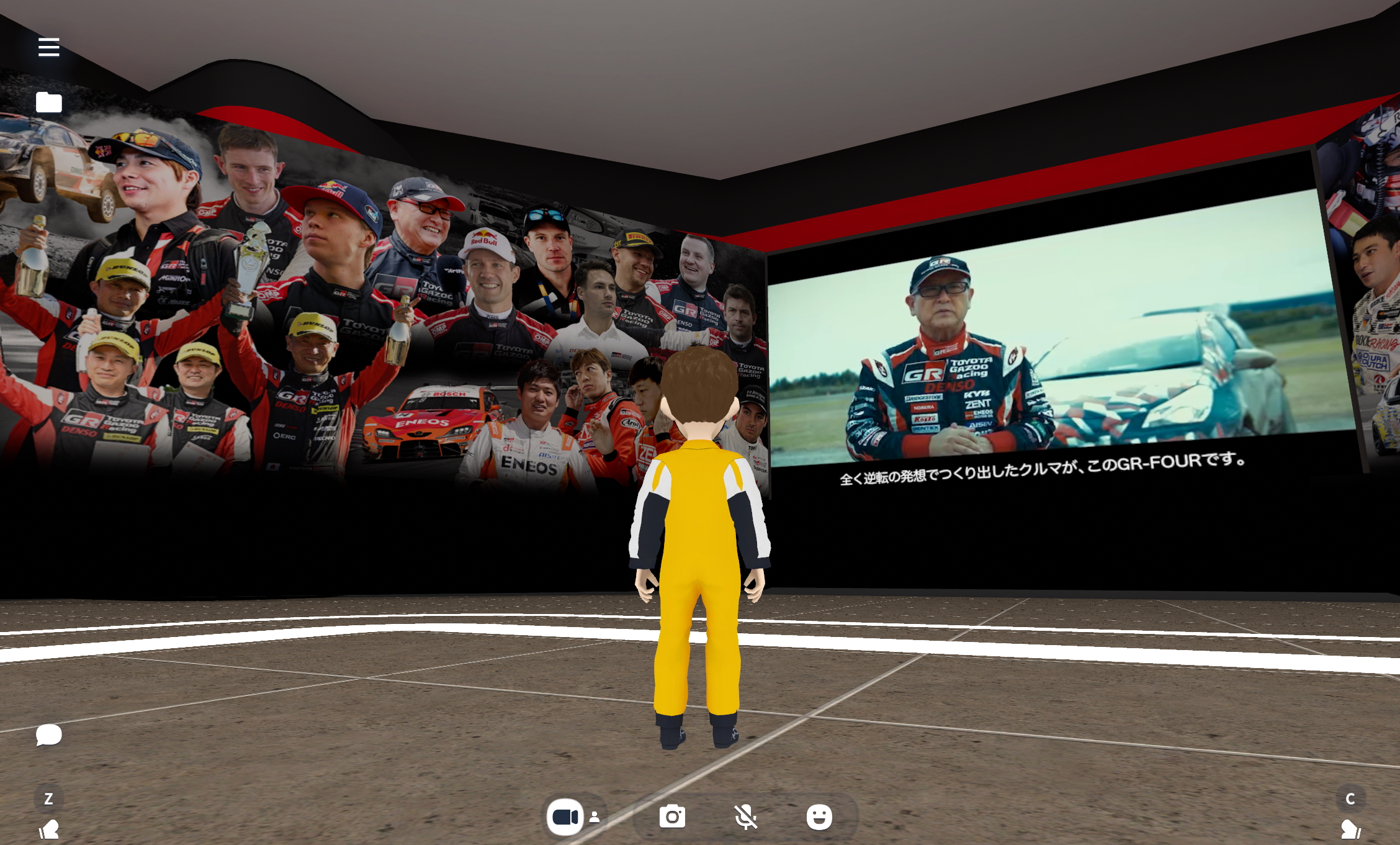 エントランスではモリゾウ選手も出演する映像を鑑賞可能