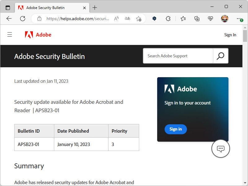 同社のセキュリティ情報ページ