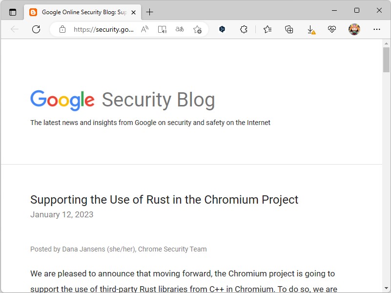 「Google Chrome Community」におけるアナウンス