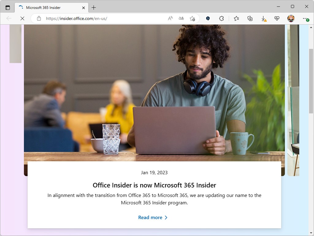「Office Insider」を「Microsoft 365 Insider」に改称