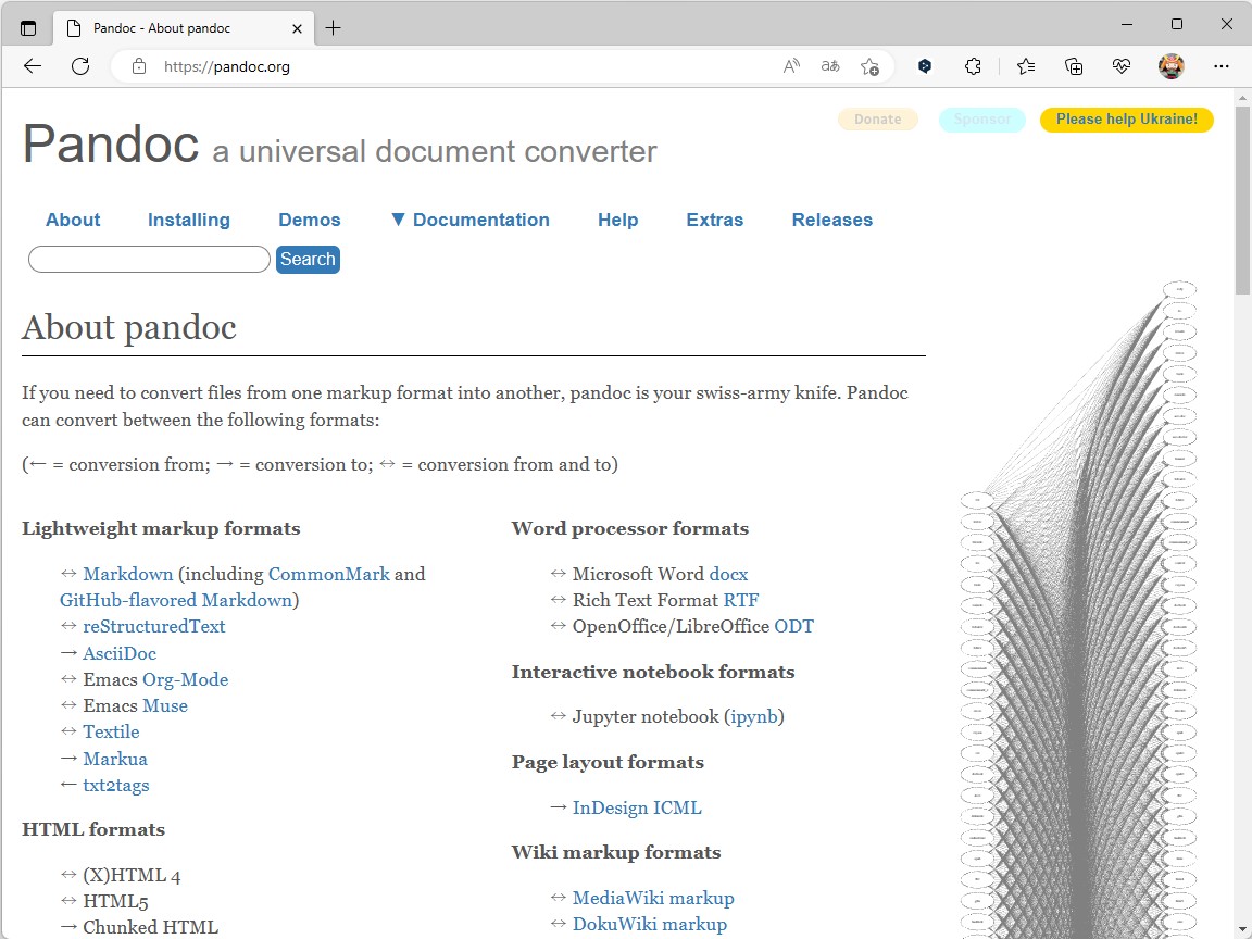 「Pandoc」の公式サイト