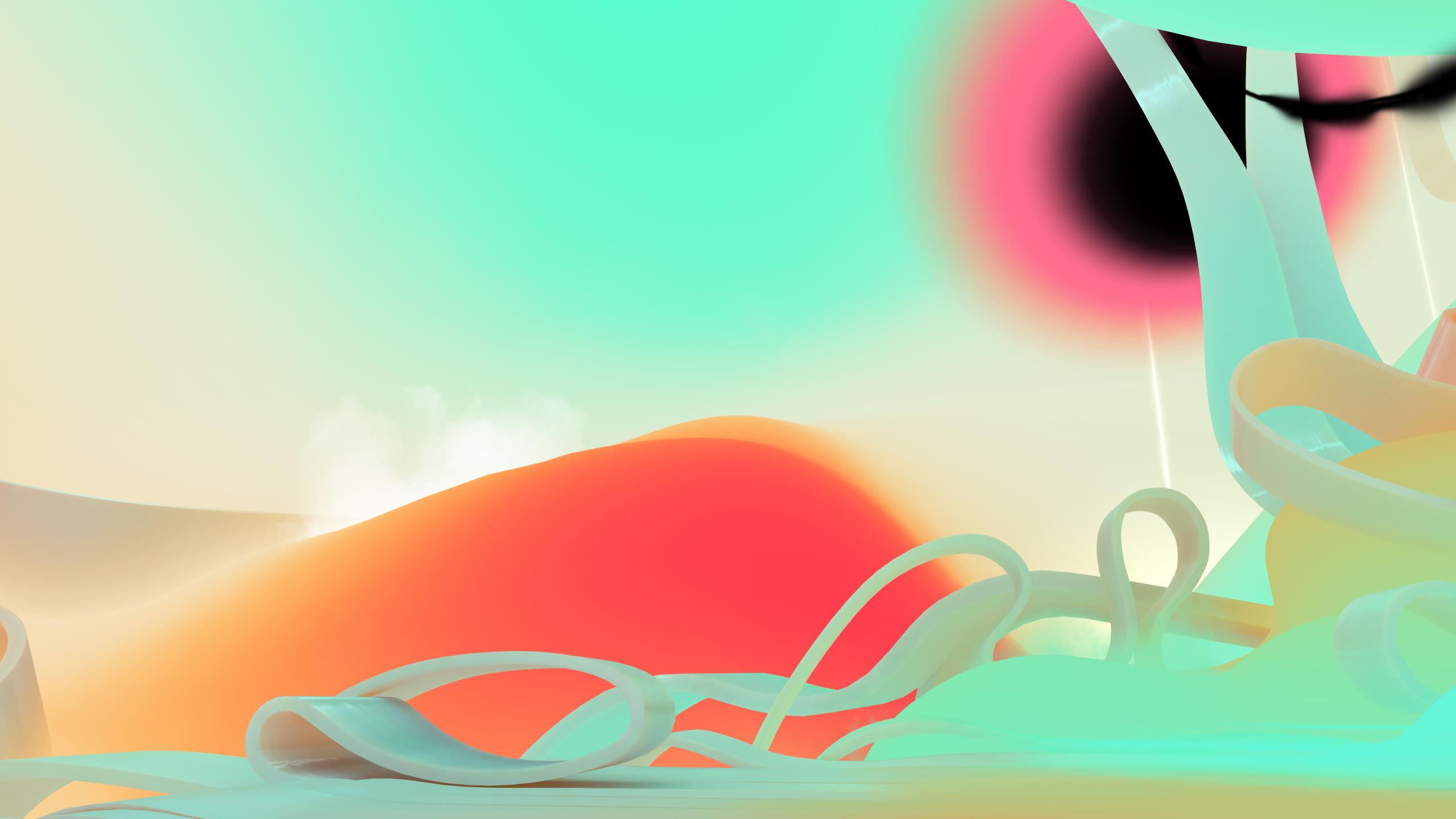 色とりどりの抽象的な図形で構成されるモダンなデザイン