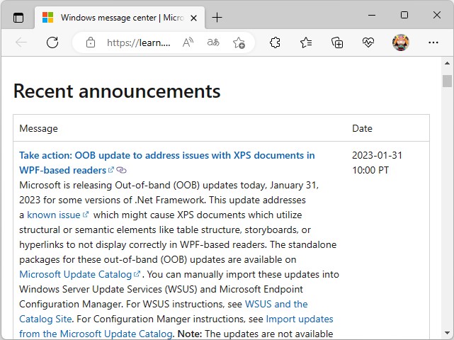 同社のアナウンス