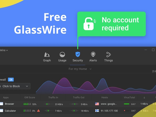 「GlassWire」v3.2.490